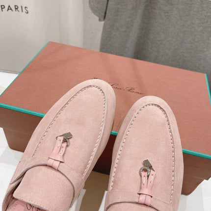 LP CHARMS WALK BABOUCHE LOAFERS PASTEL PINK SUEDE