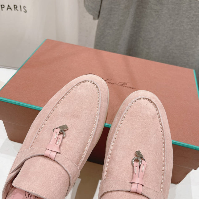 LP CHARMS WALK BABOUCHE LOAFERS PASTEL PINK SUEDE