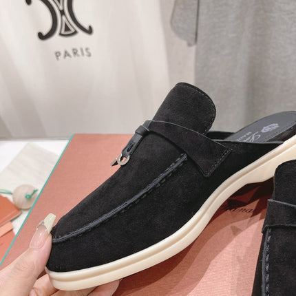 LP CHARMS WALK BABOUCHE LOAFERS BLACK SUEDE