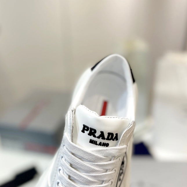 PRA DOWNTOWN THICK-SOLE SNEAKERS WHITE CALFSKIN