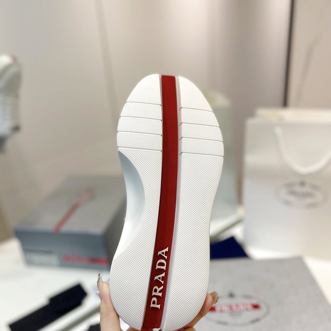 PRA DOWNTOWN THICK-SOLE SNEAKERS WHITE CALFSKIN