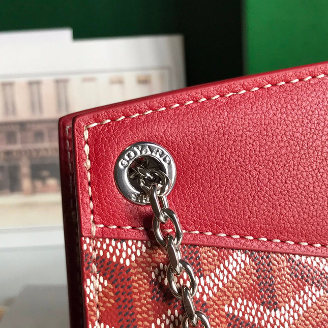 ROUETTE STRUCTURÉ MINI BAG 21 IN CLASSIC RED GOYARDINE CANVAS AND CALFSKIN