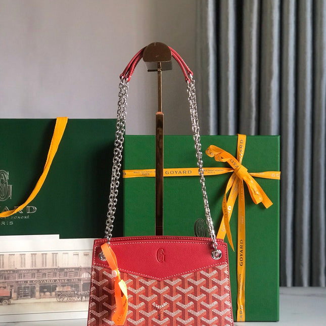 ROUETTE STRUCTURÉ MINI BAG 21 IN CLASSIC RED GOYARDINE CANVAS AND CALFSKIN