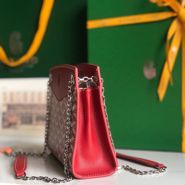 ROUETTE STRUCTURÉ MINI BAG 21 IN CLASSIC RED GOYARDINE CANVAS AND CALFSKIN