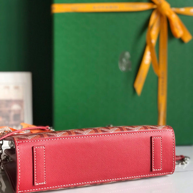 ROUETTE STRUCTURÉ MINI BAG 21 IN CLASSIC RED GOYARDINE CANVAS AND CALFSKIN