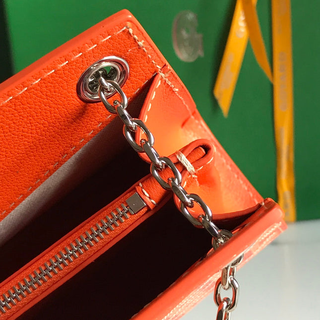 ROUETTE STRUCTURÉ MINI BAG 21 IN ORANGE GOYARDINE CANVAS AND CALFSKIN