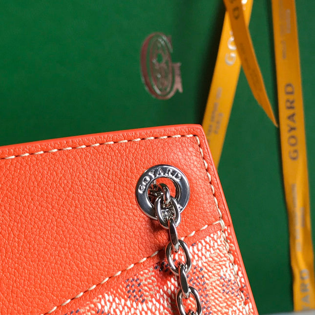 ROUETTE STRUCTURÉ MINI BAG 21 IN ORANGE GOYARDINE CANVAS AND CALFSKIN