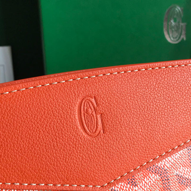 ROUETTE STRUCTURÉ MINI BAG 21 IN ORANGE GOYARDINE CANVAS AND CALFSKIN