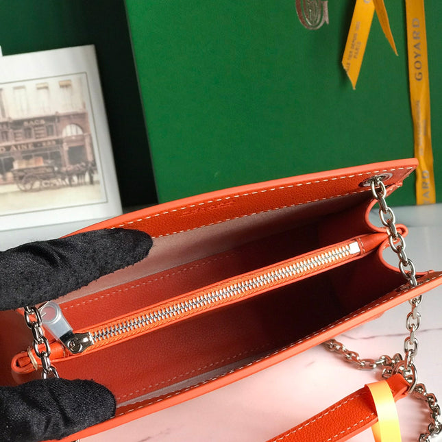 ROUETTE STRUCTURÉ MINI BAG 21 IN ORANGE GOYARDINE CANVAS AND CALFSKIN