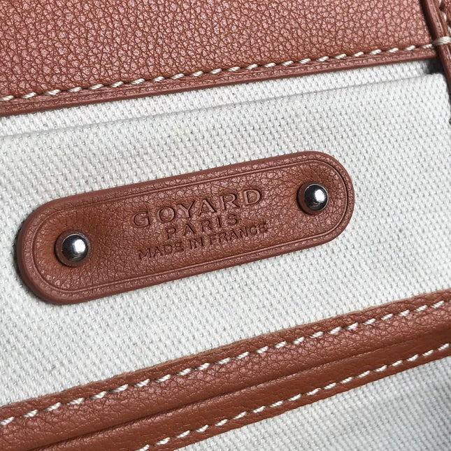 SAIGON SOUPLE BAG 34 IN BROWN GOYARDINE CANVAS AND CALFSKIN