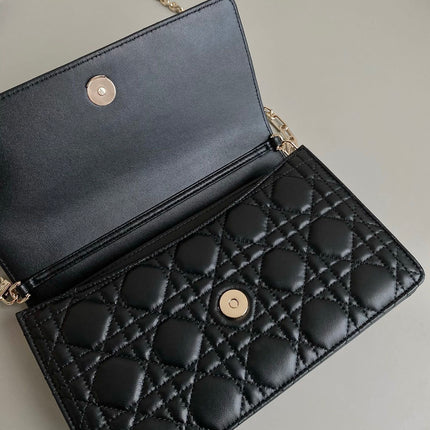 MISS LADY 24 LARGE BAG IN BLACK LAMBSKIN