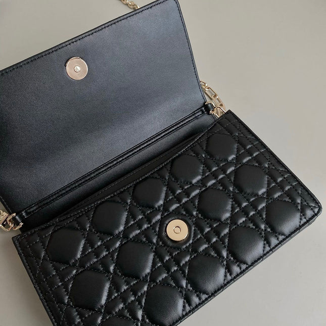 MISS LADY 24 LARGE BAG IN BLACK LAMBSKIN