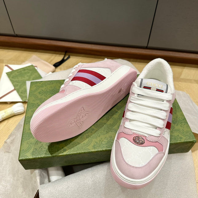 GG WOMEN'S SCREENER TRAINER LIGHT PINK CALFSKIN