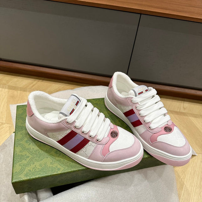 GG WOMEN'S SCREENER TRAINER LIGHT PINK CALFSKIN