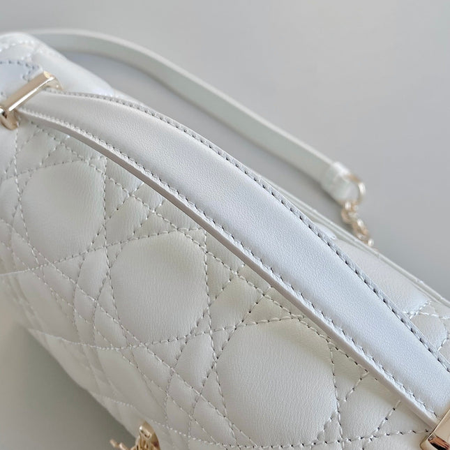 MISS LADY 24 LARGE BAG IN WHITE LAMBSKIN