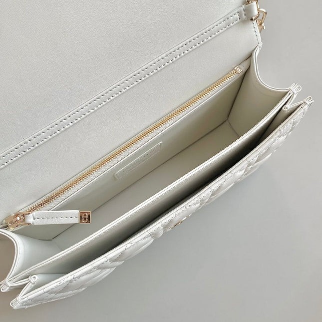 MISS LADY 24 LARGE BAG IN WHITE LAMBSKIN