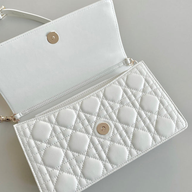 MISS LADY 24 LARGE BAG IN WHITE LAMBSKIN