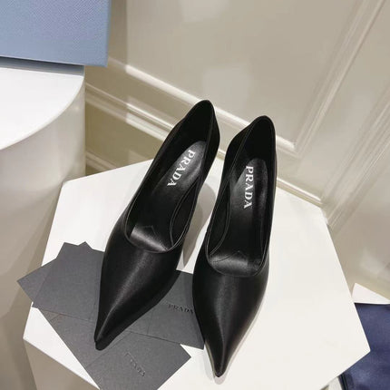 PRA BASIC HIGH-HEELED BLACK SATIN