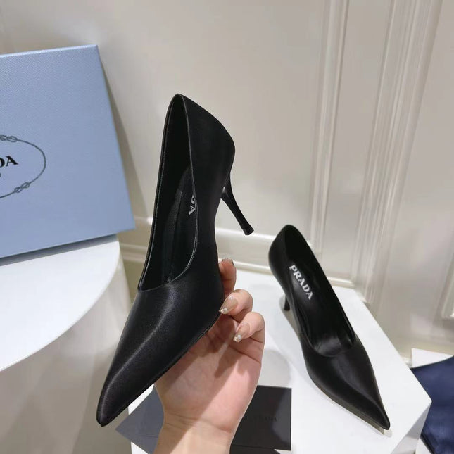 PRA BASIC HIGH-HEELED BLACK SATIN