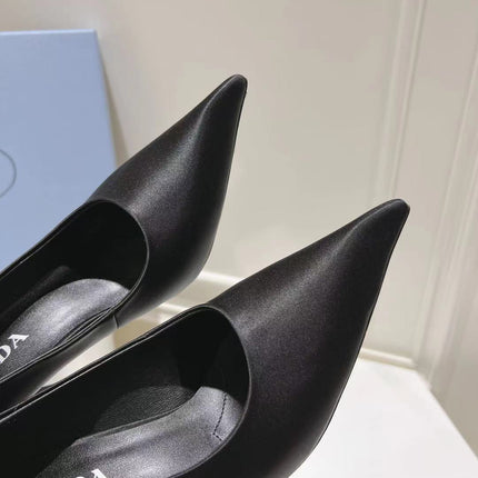 PRA BASIC HIGH-HEELED BLACK SATIN