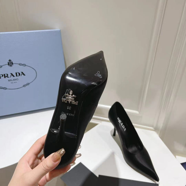 PRA BASIC HIGH-HEELED BLACK SATIN