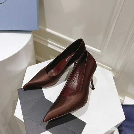 PRA BASIC HIGH-HEELED CHOCOLATE SATIN