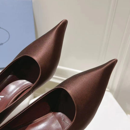 PRA BASIC HIGH-HEELED CHOCOLATE SATIN