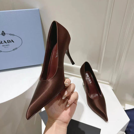 PRA BASIC HIGH-HEELED CHOCOLATE SATIN