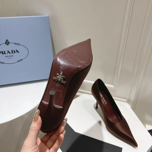 PRA BASIC HIGH-HEELED CHOCOLATE SATIN