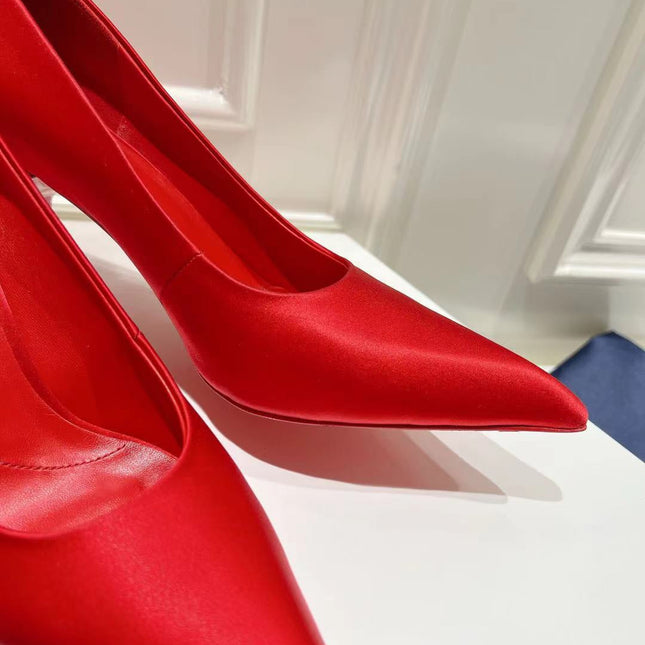 PRA BASIC HIGH-HEELED CRIMSON SATIN