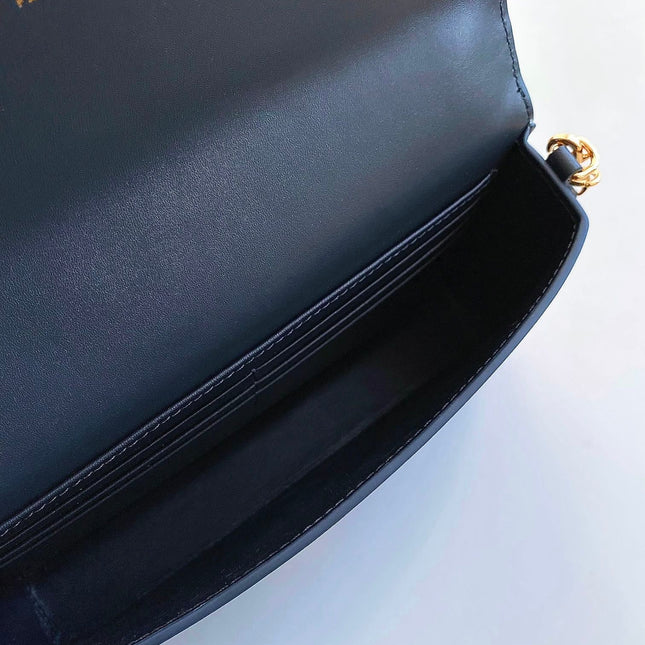 SIGNATURE CHAIN BAG 21 IN BLUE OBLIQUE JACQUARD