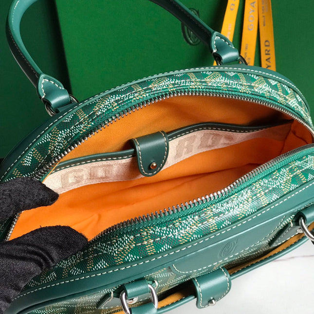 SAINT JEANNE MINI BAG 26 IN GREEN GOYARDINE CANVAS AND CALFSKIN