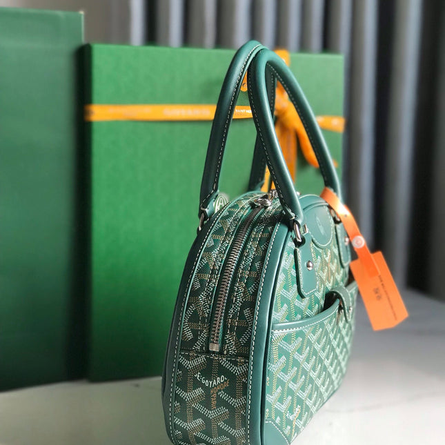 SAINT JEANNE MINI BAG 26 IN GREEN GOYARDINE CANVAS AND CALFSKIN