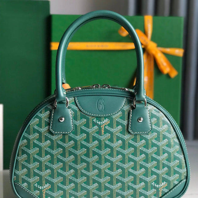 SAINT JEANNE MINI BAG 26 IN GREEN GOYARDINE CANVAS AND CALFSKIN