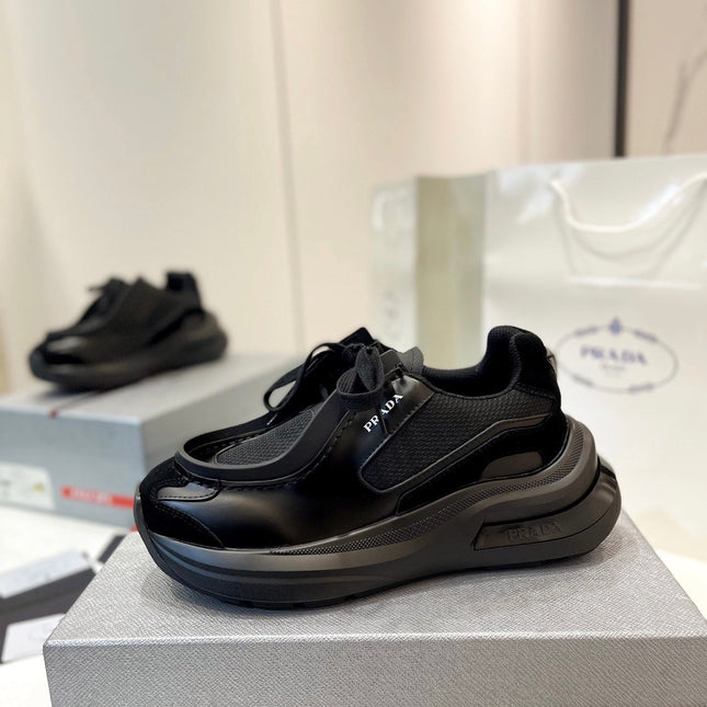 PRA SYSTEME BRUSHED SNEAKERS BLACK CALFSKIN