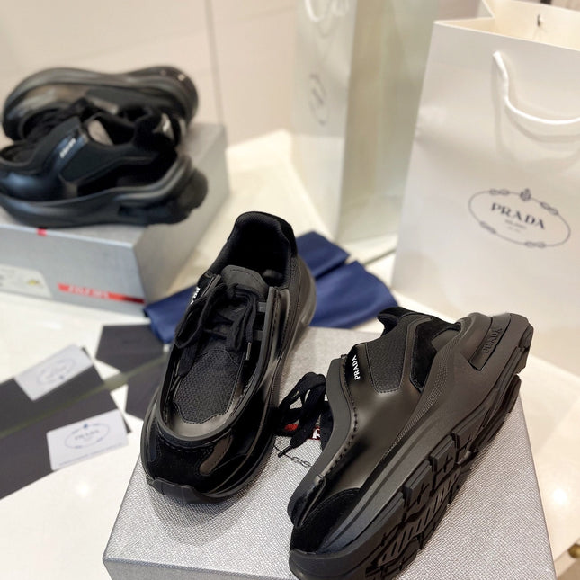 PRA SYSTEME BRUSHED SNEAKERS BLACK CALFSKIN