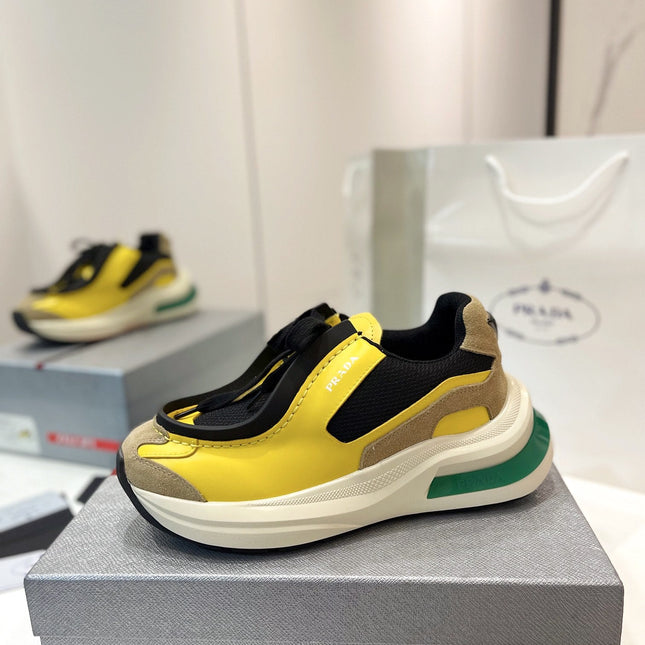 PRA SYSTEME BRUSHED SNEAKERS LEMON CALFSKIN