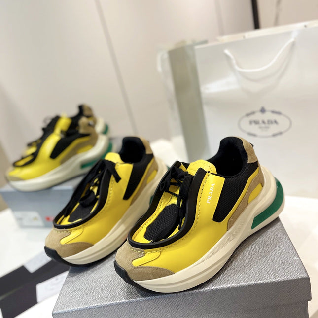 PRA SYSTEME BRUSHED SNEAKERS LEMON CALFSKIN