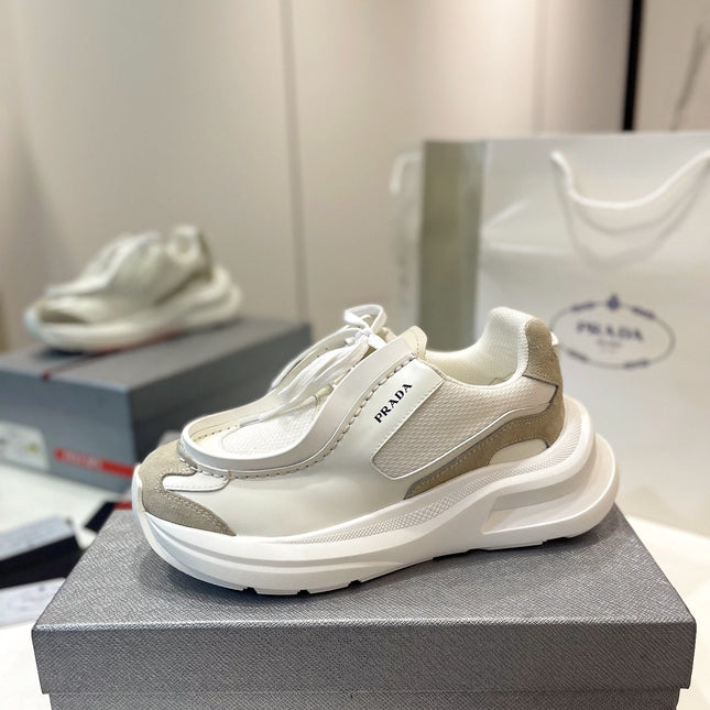 PRA SYSTEME BRUSHED SNEAKERS WHITE CALFSKIN