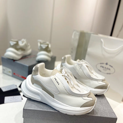PRA SYSTEME BRUSHED SNEAKERS WHITE CALFSKIN