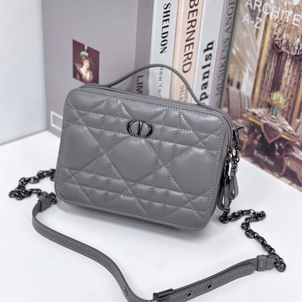 CARO BOX 19 IN GREY CALFSKIN