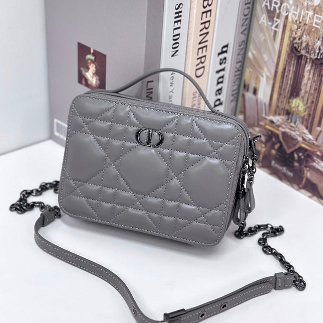 CARO BOX 19 IN GREY CALFSKIN