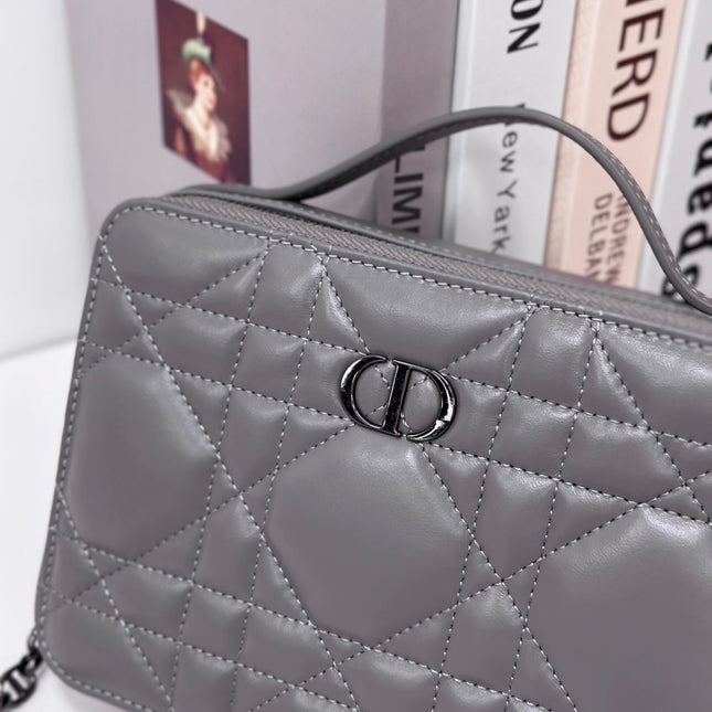CARO BOX 19 IN GREY CALFSKIN
