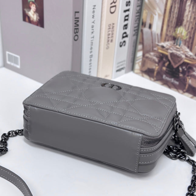 CARO BOX 19 IN GREY CALFSKIN