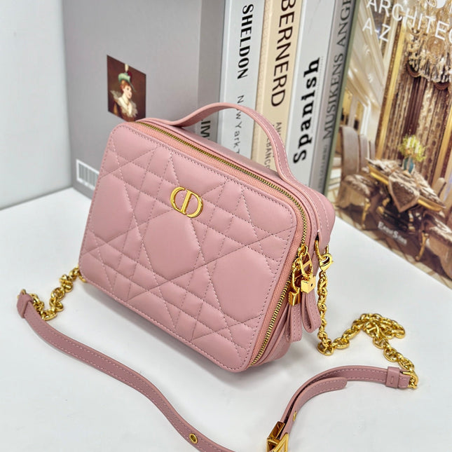 CARO BOX 19 IN LIGHT PINK CALFSKIN