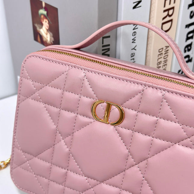 CARO BOX 19 IN LIGHT PINK CALFSKIN