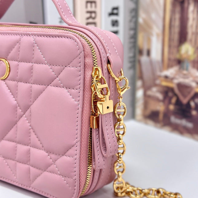 CARO BOX 19 IN LIGHT PINK CALFSKIN