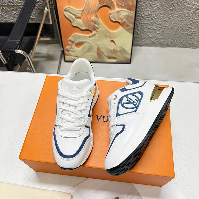 LV WOMEN SNEAKER IN WHITE MIX BLUE CALFSKIN