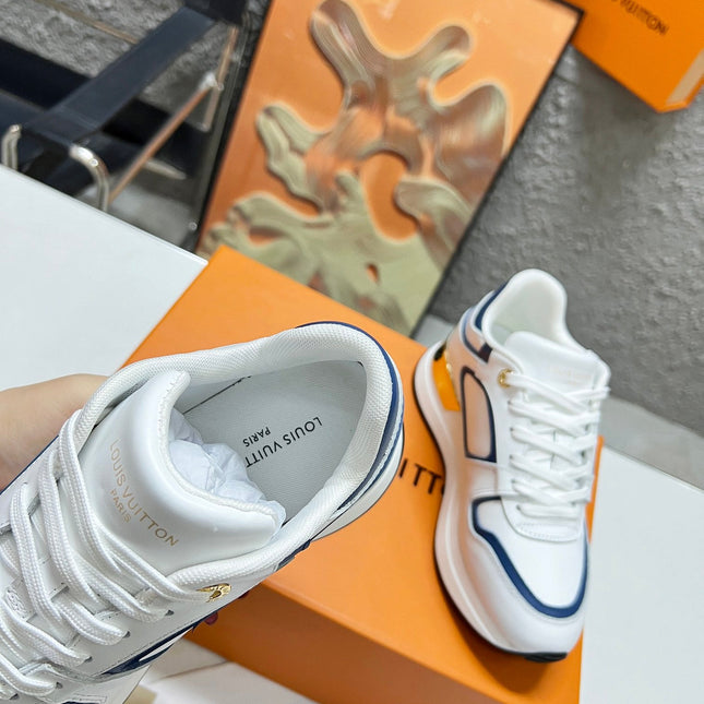 LV WOMEN SNEAKER IN WHITE MIX BLUE CALFSKIN