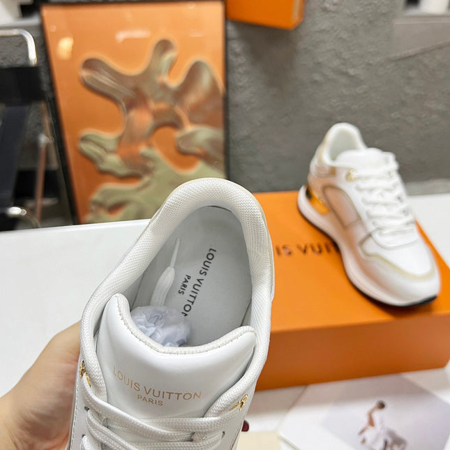 LV WOMEN SNEAKER IN WHITE MIX BEIGE CREAM CALFSKIN